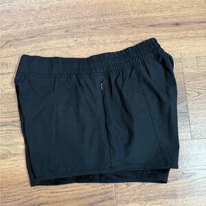 Women’s Black Athletic Short 88% Nylon 12% Spandex Lightweight Elastic Waist M
